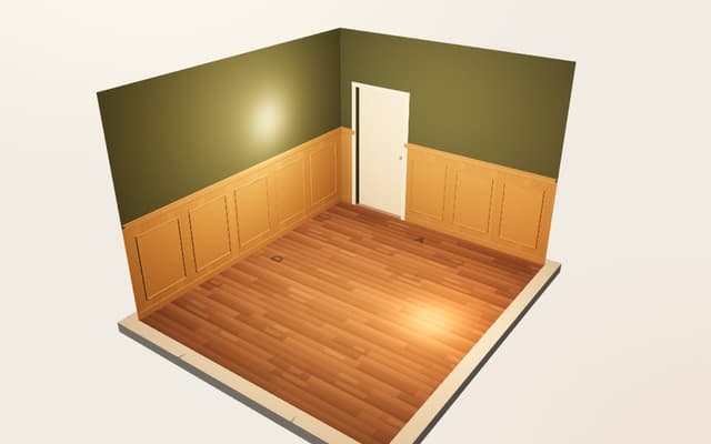 Bureau en chêne : rendu du simulateur 3D