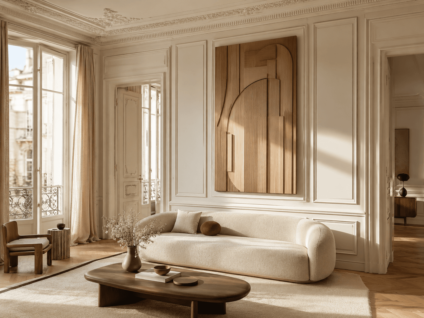 Mise en situation : Appartement Faubourg, Ornements contemporains