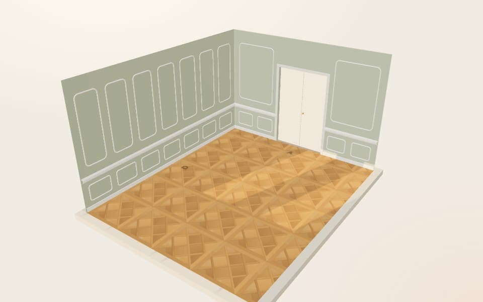 Salle à manger Louis XV : rendu du simulateur 3D